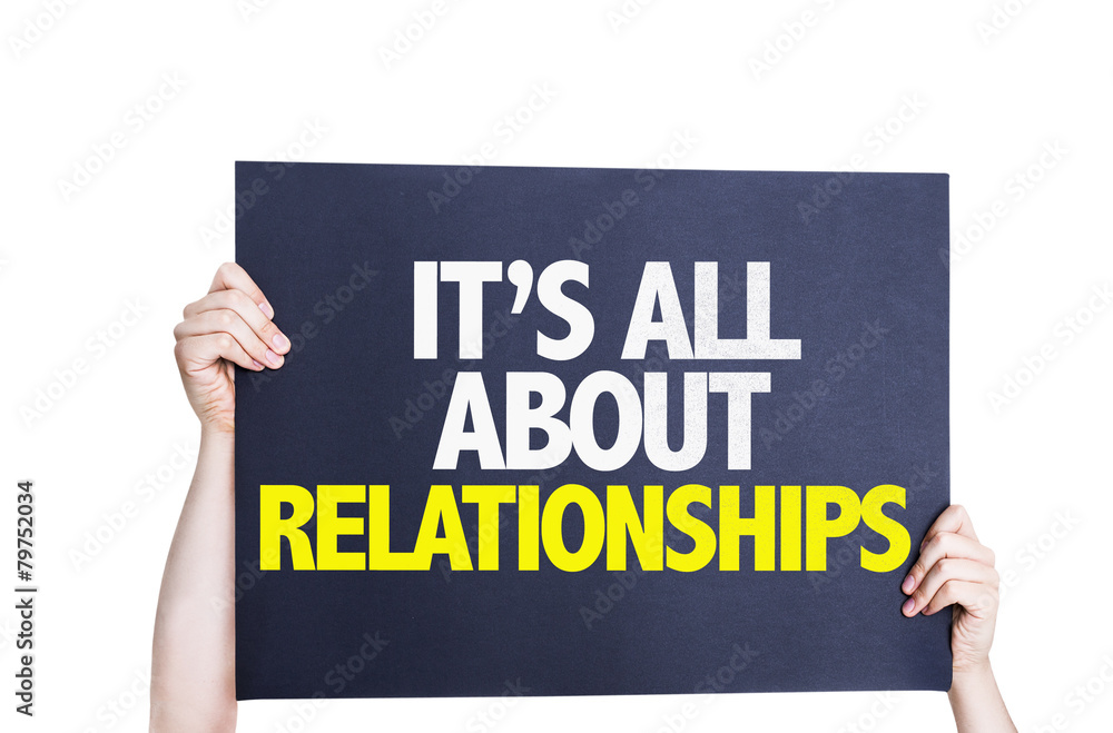 It's All About Relationships card isolated on white It's All About Relationships card isolated on white
