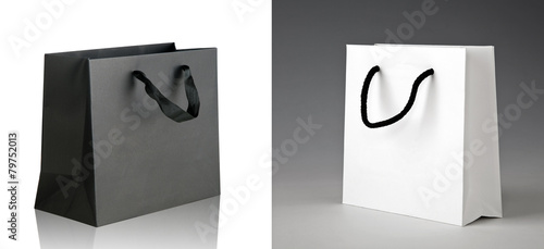 Black and white shopping bags.