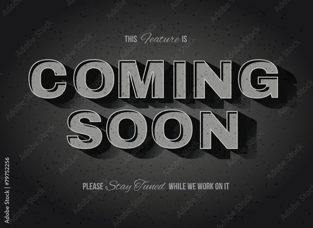 Vintage movie or retro cinema text effect coming soon sign Stock Vector