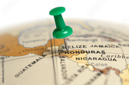 Location Honduras. Green pin on the map.
