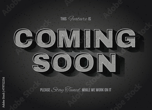 Vintage movie or retro cinema text effect coming soon sign