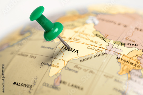 Location India. Green pin on the map.