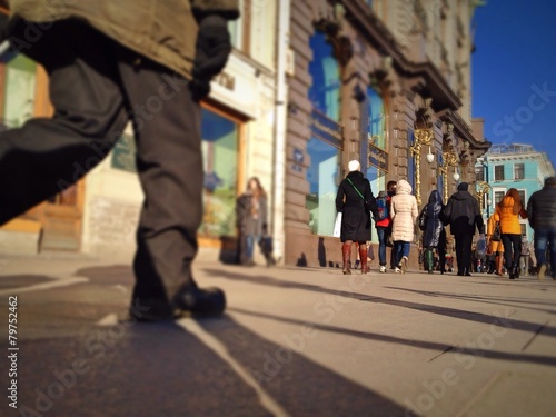 walking people on the broad street