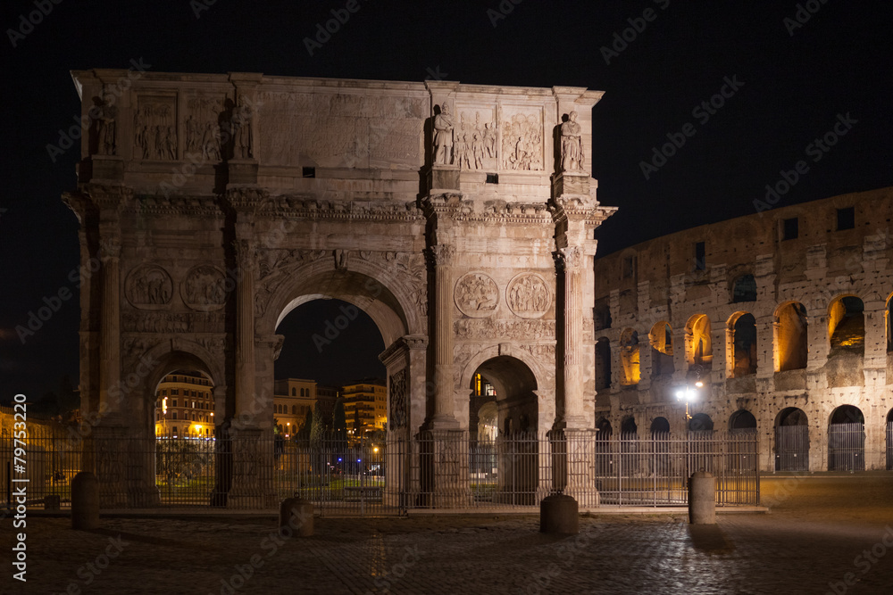 Arch of Constantine and Colosseum