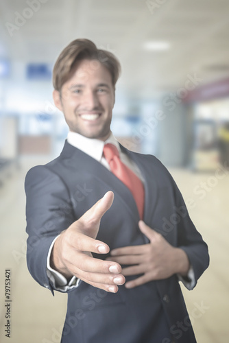 Businessman ready to shake hands