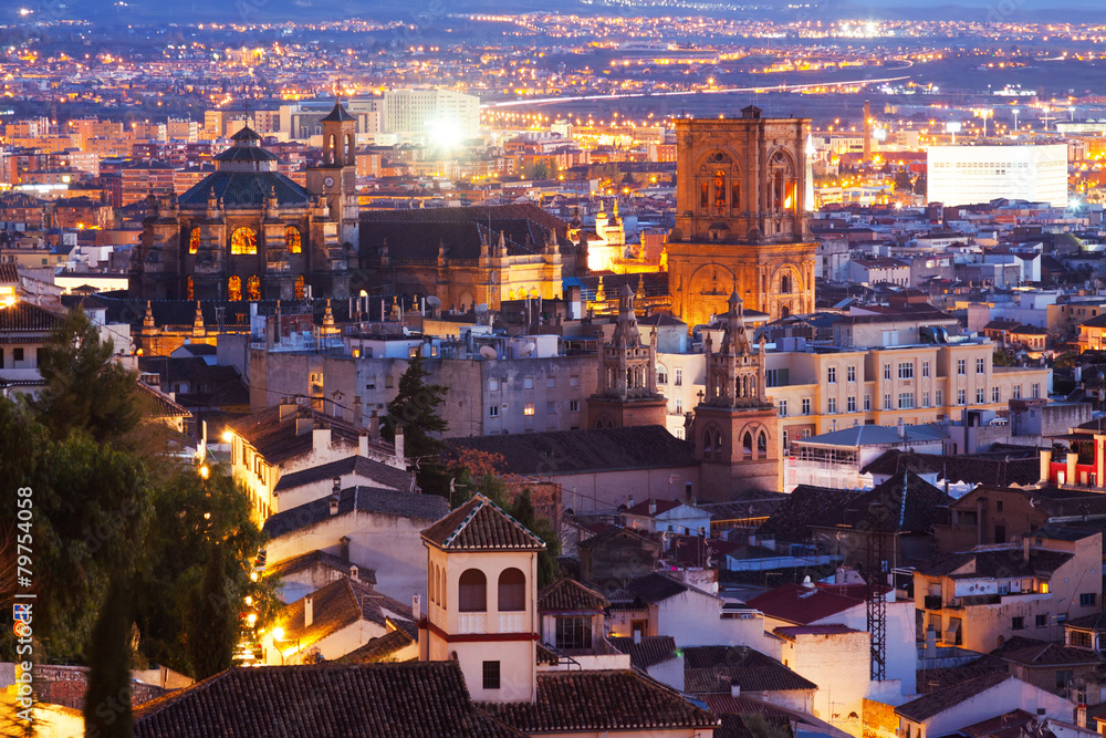 Granada in evening from mount