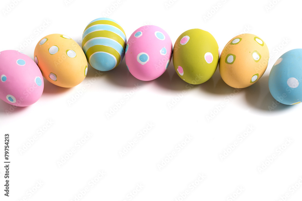 Decorated Easter Eggs on a white background Decorated Easter Eggs on a white background