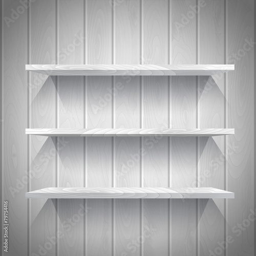 Wooden shelves