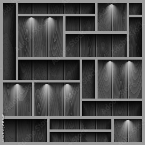 Wooden shelves