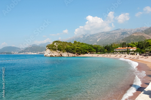 Beach near the island Sveti Stefan.