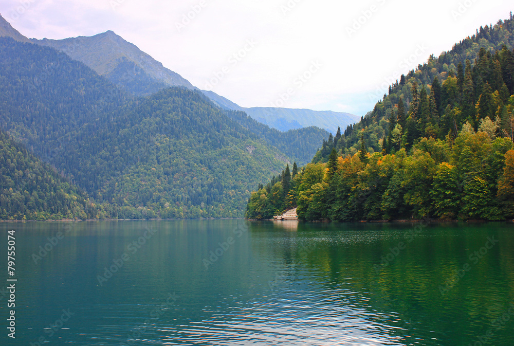 Autumn mountain lake