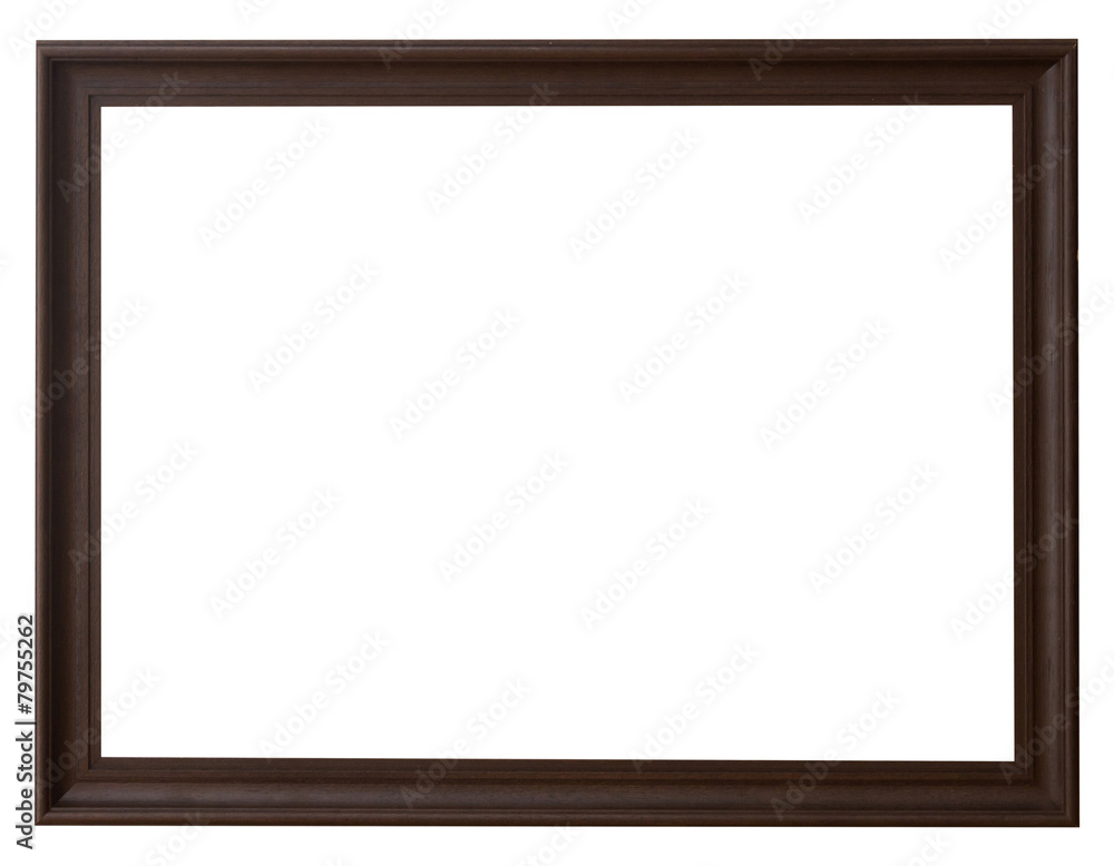 Wood frame horizontal for picture on isolated white with space. Wood frame horizontal for picture on isolated white with space.