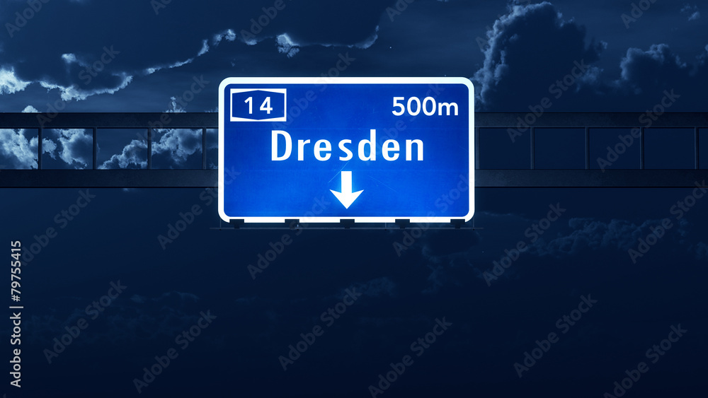 Dresden Germany Highway Road Sign