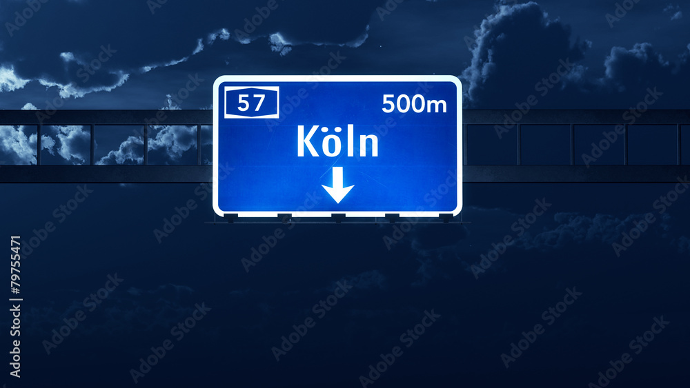 Koln Germany Highway Road Sign