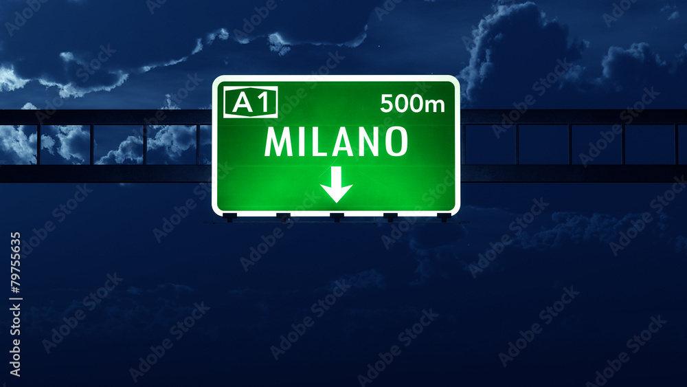 Milano Italy Highway Road Sign
