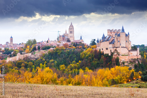 Autumn day view of Castle of Segovia