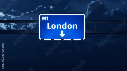 London England United Kingdom Highway Road Sign