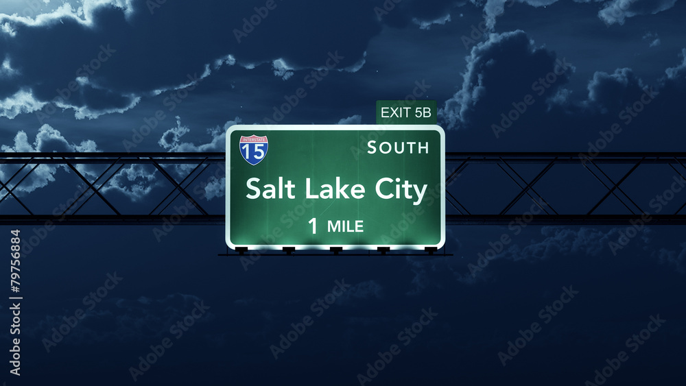 Salt Lake City USA Interstate Highway Road Sign