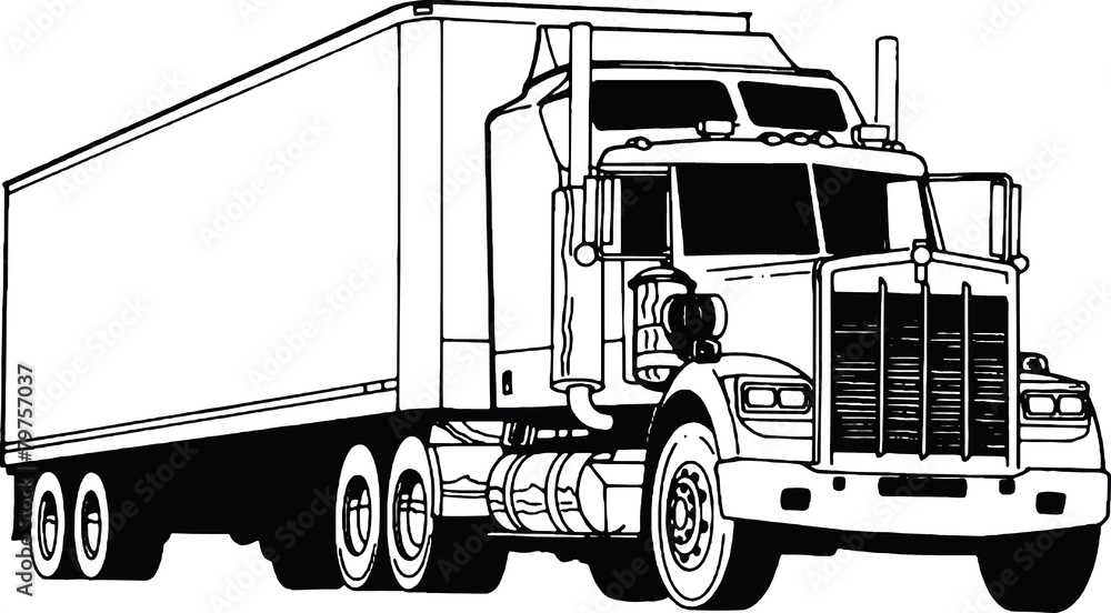 Vector isolated heavy truck on white background Vector isolated heavy truck on white background