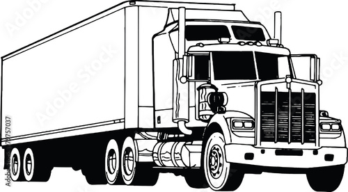 Vector isolated heavy truck on white background