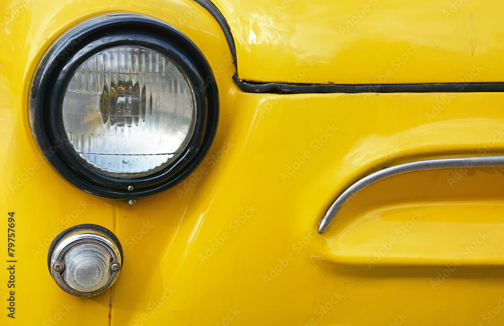 Vintage yellow car- picture can be used as a background