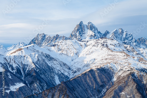 Panorama mountain range in the Caucasus, Ushba © yegorov_nick