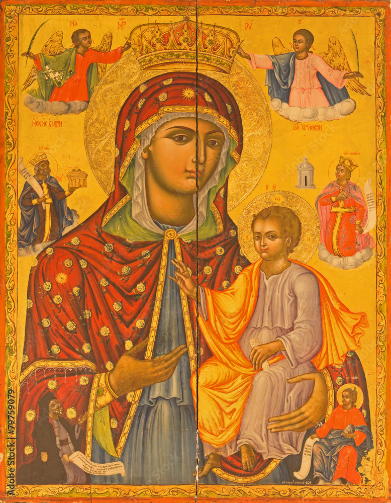 Jerusalem -  Icon of Madonna from Church of the Holy Sepulchre.