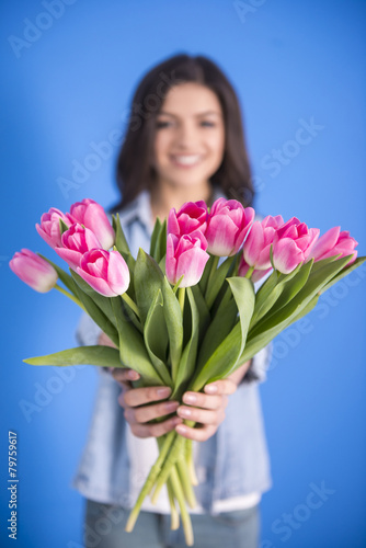 Girl with flowers