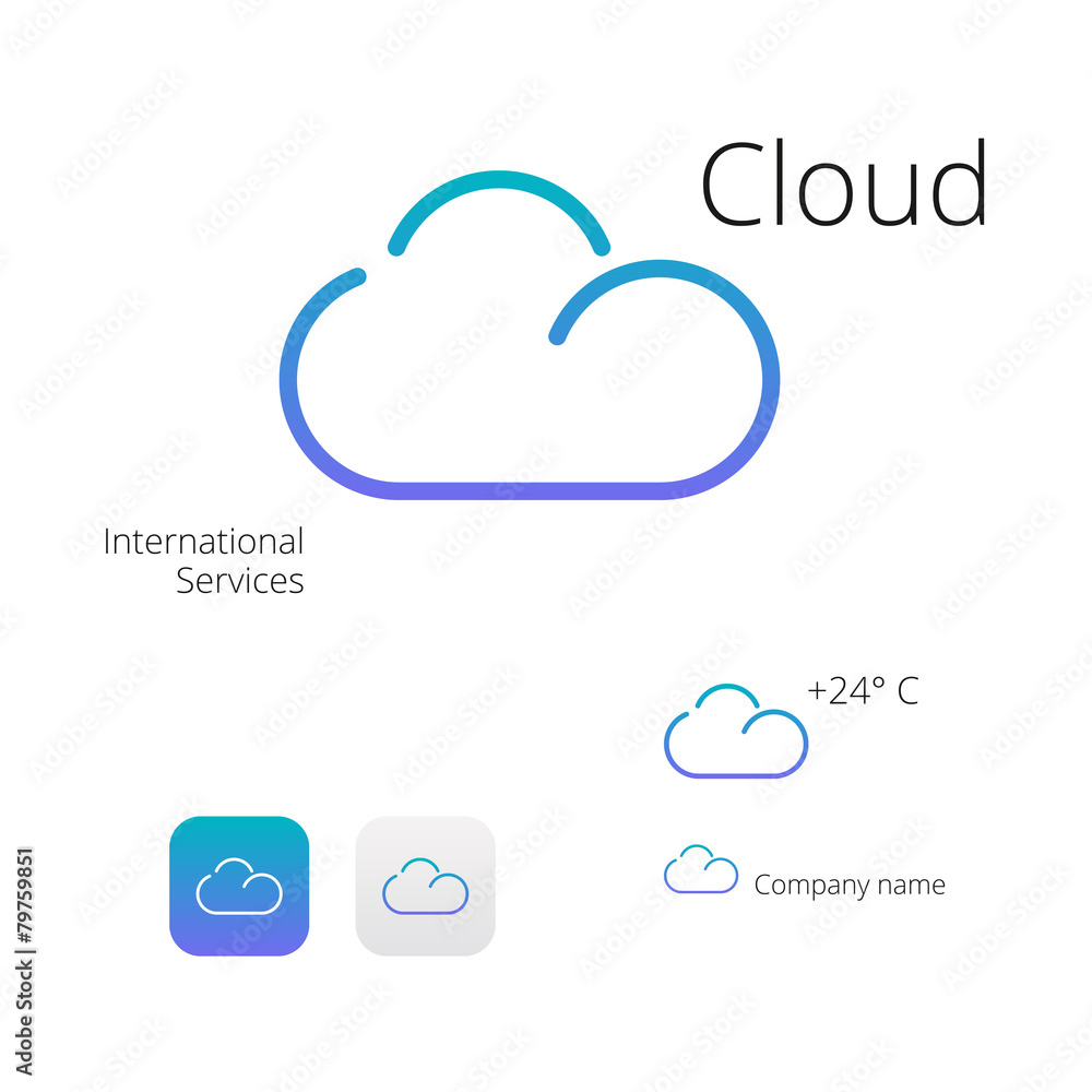 Cloud stylish logo and icons Cloud stylish logo and icons