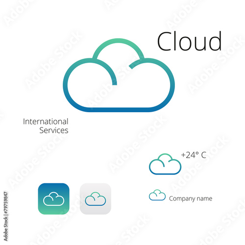 Cloud stylish logo and icons