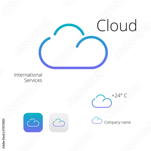 Cloud stylish logo and icons