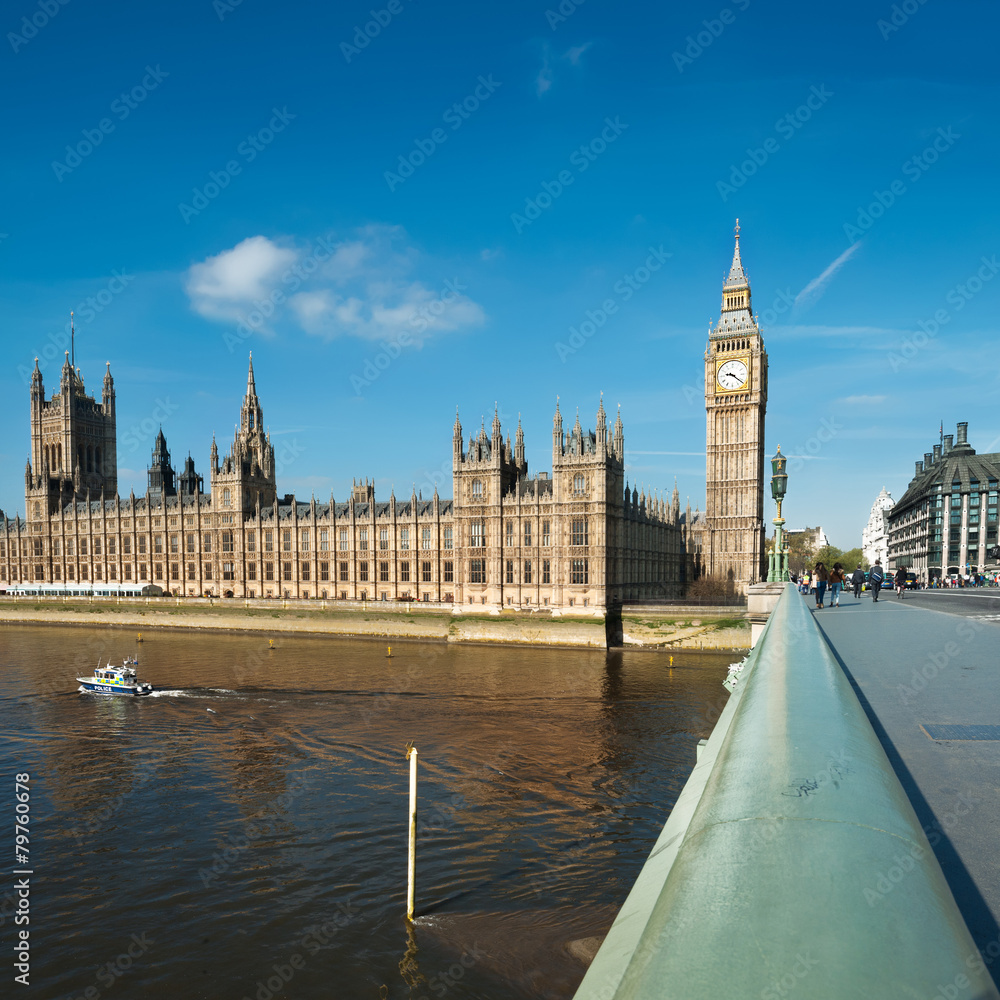 Fototapeta premium Westminster bridge in London, text space