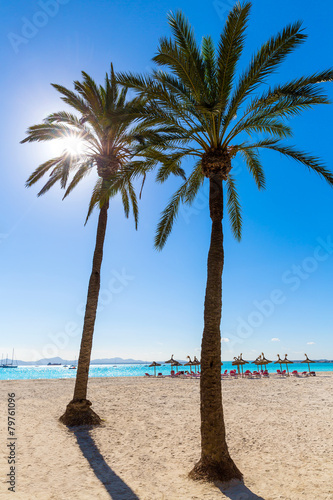 Fototapeta Naklejka Na Ścianę i Meble -  Platja de Alcudia beach in Mallorca Majorca