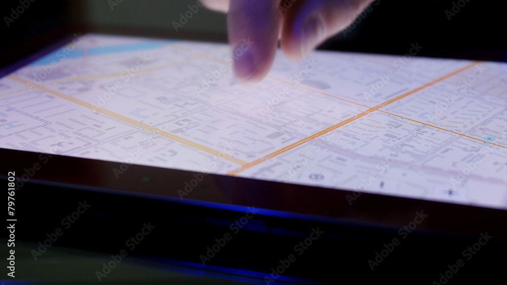 Maps at finger tips on a tablet device in 4K UHD video Maps at finger tips on a tablet device in 4K UHD video