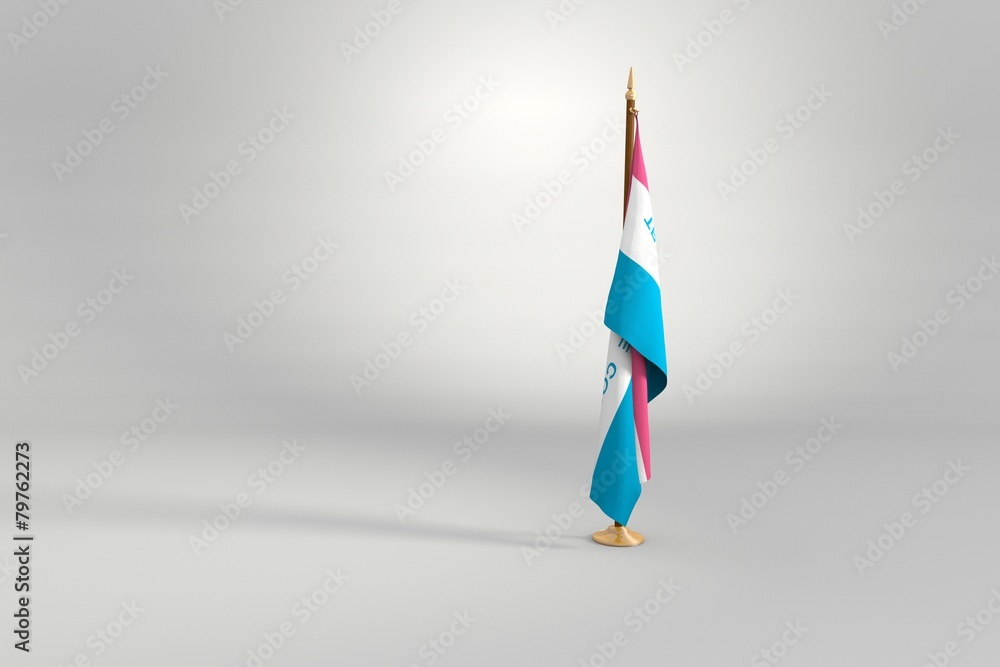 Espirito Santo state isolated flag on mast 3d illustration