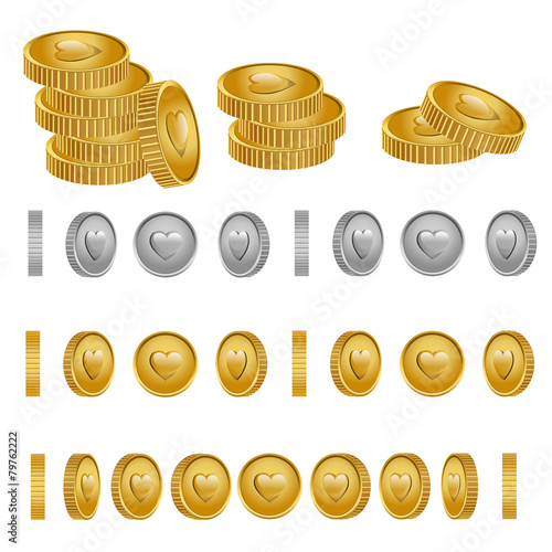 Golden and silver coins