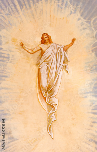 Banska Stiavnica - Resurrected Christ fresco from Calvary