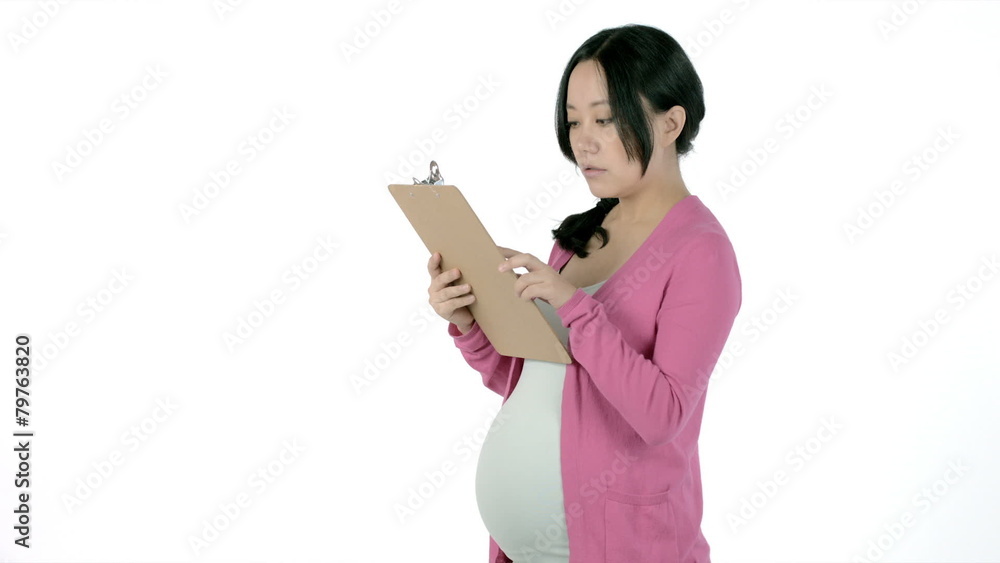 Pregnant asian woman isolated on white Pregnant asian woman isolated on white