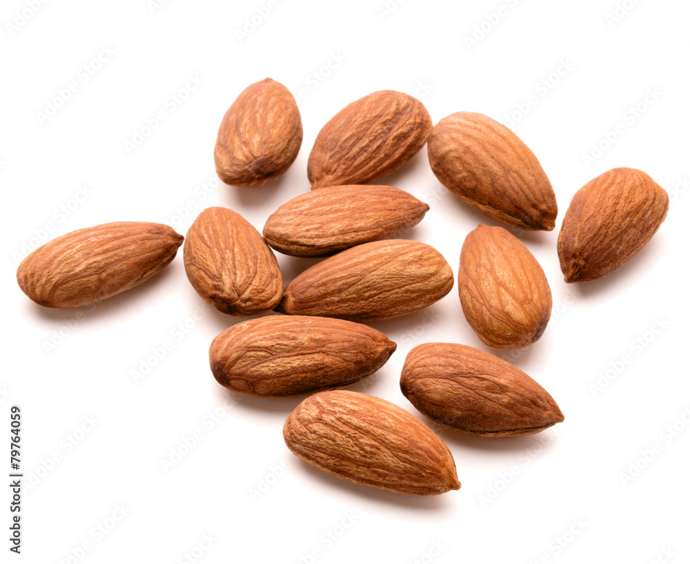 almond nuts isolated on white background close up almond nuts isolated on white background close up