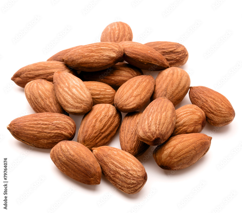 almond nuts isolated on white background close up almond nuts isolated on white background close up