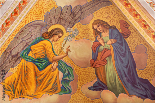 Banska Stiavnica - Annunciation fresco in parish church
