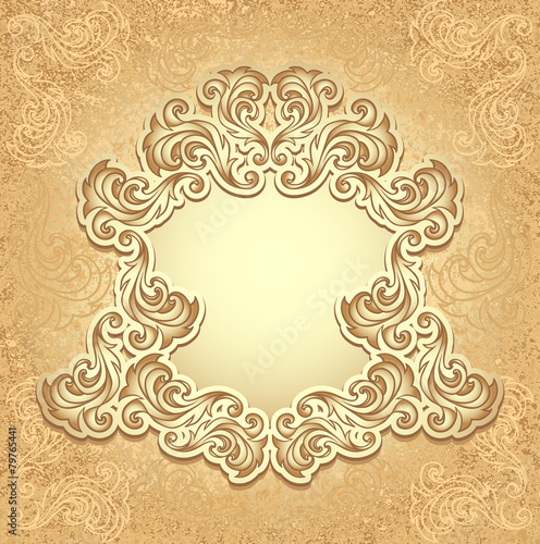 Vintage frame in gold color