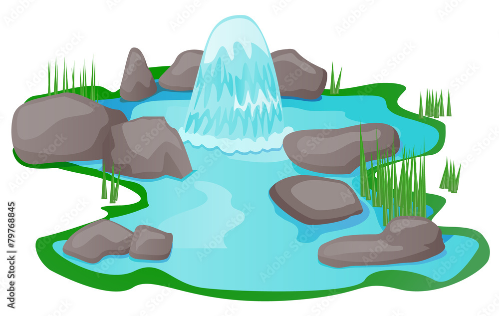Natural spring pond vector