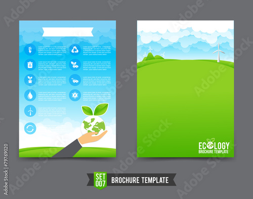 Flyer Brochure background template 0007 Ecology concept