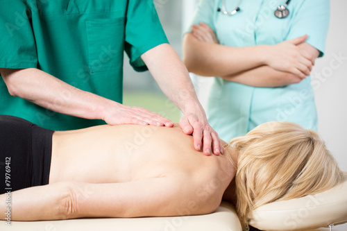 Woman having medical massage