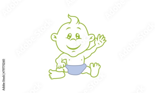 Fototapeta Naklejka Na Ścianę i Meble -  cute baby logo icon