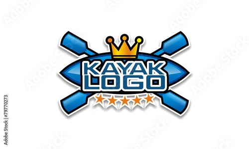 Kayaking badge and logo design vector