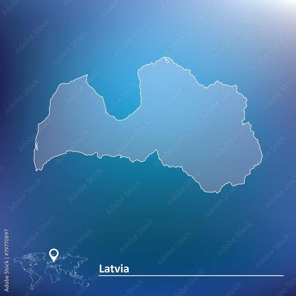 Fototapeta premium Map of Latvia