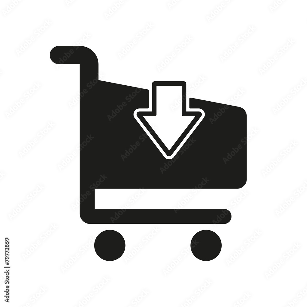 The cart shoping icon. Shop Cart symbol. Flat The cart shoping icon. Shop Cart symbol. Flat