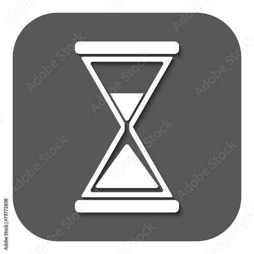 The hourglass icon. Clock symbol. Flat
